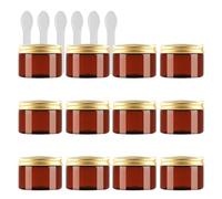 Contenitori da viaggio for cosmetici, barattoli da viaggio for articoli da toeletta, 24 pezzi vuoti da 250 g di barattoli for cosmetici in plastica trasparente con coperchio a vite dorato, piccolo vas