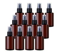 Contenitori da viaggio for cosmetici, barattoli da viaggio for articoli da toeletta, 24 pezzi vuoti da 150 ml in plastica PET marrone con pompa spray a nebbia fine con spruzzatore nero(100ml)