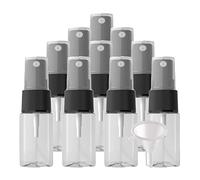 Contenitori da viaggio for cosmetici, barattoli da viaggio for articoli da toeletta, 48 pezzi mini vuoti da 10 ml in plastica PET blu con pompa spray a nebbia fine con spruzzatore nero(Transparent)