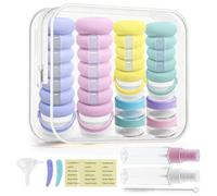 Contenitori da Viaggio per Liquidi 16 Pezzi, Kit Viaggio Aereo con Fascia Silicone di Sicurezza, Flaconi da Viaggio 90 ml e 60 ml per Cosmetici Bagno Doccia Shampoo Lozione Prodotti Bagno