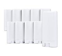 Contenitori Deodorante (10x) - Bianco - 15 ml - 20 Adesivi Scrivibili - Meccanismo a Vite e Tappo - Vuoti - Contenitori per Cosmetici Ricaricabili per Deodorante Naturale Casalingo, Balsamo Labbra
