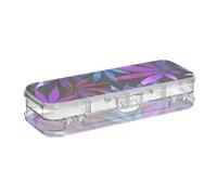 Contenitori di plastica trasparenti con foglie colorate sfumate con coperchi a scatto per ufficio 20,3 cm L x 7,6 cm L x 4,8 cm H