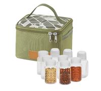 Contenitori Di Spezie Da Viaggio - Kit Di Spezie Da Campeggio | Porta Del Condimento Da Viaggio, Portafoglio Shaker Da Campeggio Portatile, Bottiglie Trasparenti A Prova Di Perdite In Sacchetto Di Sto