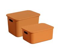 Contenitori Di Stoccaggio-contenitori Di Stoccaggio 14.37x10.24x6.3 Pollici, Scatole Impilabili Multiuso Da 2 Pezzi, Organizzatore Di Stoccaggio Giocattoli Con Manico | Contened