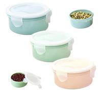 Contenitori di stoccaggio degli alimenti per frigorifero da 3 pezzi rotondi impilabili piccoli contenitori alimentari con coperchio mantenendo una scatola di stoccaggio a prova di perdite per cu