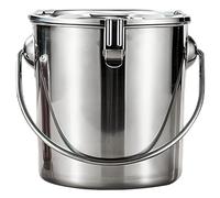 Contenitori di stoccaggio in acciaio inossidabile con coperchi, contenitore in acciaio inossidabile a perdite 9L con coperchio, bidone di stoccaggio della cucina a prova di umidità con manico e fib