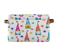 Contenitori di stoffa dell'organizzatore sveglio delle stelle degli gnomi, scatole pieghevoli decorative del tessuto per la casa