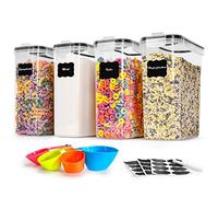 Contenitori Ermetici per Alimenti 4.0L*4 - Contenitori per Alimenti Plastica con Coperchio Barattoli Cucina Ermetici Organizer Cucina - Barattoli Cereali,Farina, Contenitori Pasta,Muesli