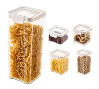 Contenitori ermetici per alimenti in plastica trasparente con coperchi di bloccaggio, per organizzare alimenti come riso e pasta (1300 ml)