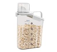 Contenitori ermetico per Cereali con beccuccio Cucina Contenitore ermetico per alimenti con misurino, contenitori ermetici per alimenti secchi, farina,fagioli, zucchero (Bianco 2800ml)