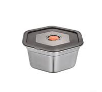 Contenitori esagonali in acciaio inox progettati per sigillare ermeticamente e gestire efficacemente lo spazio in cucina (2500 ml)