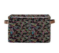 Contenitori floreali del panno dell'organizzatore delle piume variopinte, contenitori decorativi di stoccaggio con le maniglie per la casa