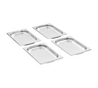 vidaXL 12 contenitori Gastronorm GN 1/4 piastra di cottura vassoio impilabile ristorante casa cucina hotel interno 20 mm inox