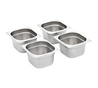 Contenitori Gastronorm 12 pz GN 1/6 100 mm in Acciaio Inox