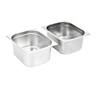 Contenitori Gastronorm 2 pz GN 1/2 150 mm in Acciaio Inox