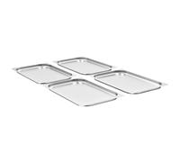 vidaXL 4x Contenitori Gastronorm Impilabili Universali Rettangolari Atossico Teglie Cucina 1/1 20 mm in Acciaio Inox Argento