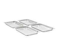 vidaXL Contenitori Gastronorm Impilabili Universali 4x Rettangolari 1/1 40 mm Acciaio Inox Argento