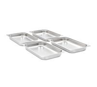 vidaXL Contenitori Gastronorm Impilabili Atossici 1/1 65 mm Acciaio Inox Argento 4x