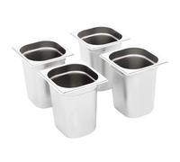 Contenitori Gastronorm 8 pz GN 1/6 200 mm in Acciaio Inox