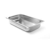 HENDI Contenitore Gastronorm, GN 1/1, resistenza termica -40 °C a 300 °C, compatibile con i forni a convezione, frigoriferi, bagno María, chafing dishes, 9L, 530x325x(H)65mm, acciaio inox