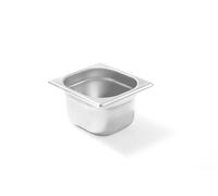 HENDI Contenitore Gastronorm, GN 1/6, resistenza termica -40 °C a 300 °C, compatibile con i forni a convezione, frigoriferi, bagno María, chafing dishes, 2.4L, 176x162x(H)150mm, acciaio inox