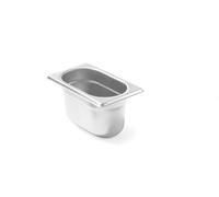 HENDI Contenitore Gastronorm GN 1/9, Budget Line, resistenza termica -40 °C a 250 °C, per forno e bagnomaria, 1L, 176x108x(H) 100mm, acciaio inox