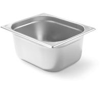 HENDI Contenitore Gastronorm GN 1/2, Kitchen Line, resistenza termica -40 °C a 250 °C, adatto a forno e bagnomaria, 9,5L, 325x265x(H) 150mm, acciaio inox
