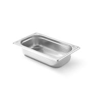 HENDI Contenitore Gastronorm GN 1/4, Kitchen Line, resistenza termica -40 °C a 250 °C, adatto a forno e bagnomaria, 1,8L, 265x162x(H) 65mm, acciaio inox