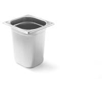 HENDI Contenitore Gastronorm, GN 1/6, resistenza termica -40 °C a 300 °C, compatibile con i forni a convezione, frigoriferi, bagno María, chafing dishes, 3.4L, 176x162x(H)200mm, acciaio inox
