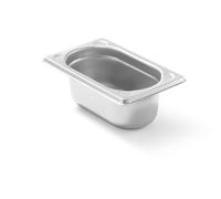 HENDI Contenitore Gastronorm GN 1/9, Kitchen Line, resistenza termica -40 °C a 250 °C, adatto a forno e bagnomaria, 0,6L, 176x108x(H) 65mm, acciaio inox
