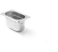 HENDI Contenitore Gastronorm GN 1/9, Kitchen Line, resistenza termica -40 °C a 250 °C, adatto a forno e bagnomaria, 1L, 176x108x(H) 100mm, acciaio inox