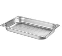 HENDI Contenitore Gastronorm, GN 1/1, solo con fondo perforato, contenitore GN, impilabile, bordi arrotondati, resistente alla temperatura da -40° a 300°C, 9L, altezza: 65mm, acciaio inox