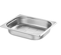 HENDI Contenitore Gastronorm, GN 1/2, solo con fondo perforato, contenitore GN, impilabile, bordi arrotondati, resistente alla temperatura da -40° a 300°C, 4L, altezza: 65mm, acciaio inox