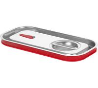 HENDI Coperchio per contenitori GN 1/3 in acciaio inox di HENDI, con bordo in silicone e valvola di rilascio del vuoto, chiusura ermetica, resistenza termica da -40° a 300°C, 325x176 mm