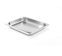 HENDI Contenitore Gastronorm, GN 1/2, resistenza termica -40 °C a 300 °C, compatibile con i forni a convezione, frigoriferi, bagno María, chafing dishes, 2L, 325x265x(H) 40mm, acciaio inox 18/10