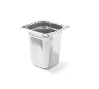 HENDI Contenitore Gastronorm, GN 1/6, resistenza termica -40 °C a 300 °C, compatibile con i forni a convezione, frigoriferi, bagno María, chafing dishes, 3.4L, 176x162x(H)200mm, acciaio inox 18/10