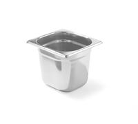HENDI Contenitore Gastronorm, GN 1/6, resistenza termica -40 °C a 300 °C, compatibile con i forni a convezione, frigoriferi, bagno María, chafing dishes, 2.4L, 176x162x(H)150mm, acciaio inox 18/10