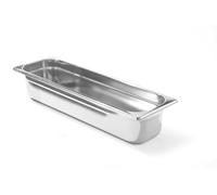 HENDI Contenitore Gastronorm, GN 2/4, resistenza termica -40 °C a 300 °C, compatibile con i forni a convezione, frigoriferi, bagno María, chafing dishes, 4L, 530x162x(H)65mm, acciaio inox 18/10