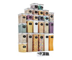CONTENITORI GOMAIHE Set 25 Ermetici in Plastica per Cereali e Caffè 2,8 L