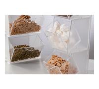 Contenitori Granelle Impilabili con sportellino 3 contenitori impilabili 19x13xh43,5 cm in plexiglass trasparente trasparente