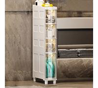 Contenitori impilabili con ruote Slim Corner Floor Cabinet alto e stretto 3/4/5 ripiani multifunzionali cassetti in plastica per bagno nization