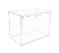 Contenitori impilabili in plastica trasparente con coperchio ad attrazione magnetica, contenitori antipolvere per libri e cosmetici, vetrina di grandi figure da collezione, scatola per scarpe,