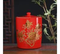 Contenitori in Ceramica per la conservazione di Riso, contenitori per Alimenti, contenitori per Cereali, Serbatoio sigillato (Rosso b)