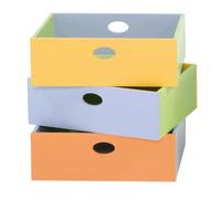 Contenitori in Legno per Giocattoli e Colori Set 3 Grandi
