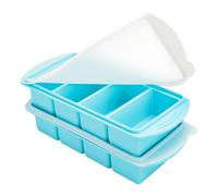 Contenitori in Silicone per Congelatore Set da 2 Contenitori con 4 Scomparti e Coperchio BPA-Free Ideale per Porzionare e Congelare Zuppe Salse e Alimenti per Meal Prep e Conservazione degli Alimenti