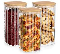Contenitori in vetro per prodotti sfusi con coperchio e guarnizione, 1,6 l, 3 pe