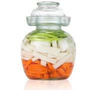 Contenitori kimchi, contenitore sottaceto 1,5 L VARI DI FERMAZIONE DEL COPERTO CONTRADETTORI DI KIMCHI tradizionali con barattolo di vetro trasparente con tacca con kit di fermentazione del coperchio