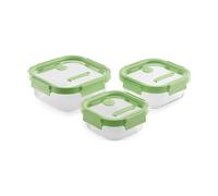 CONTENITORI LEKUE 884047 Set 3 pezzi, Ermetici Quadrati In Vetro