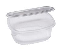 EUROPACK - 1507520001 - Contenitori ovali in PET - con coperchio incernierato - 22,5 x 19,2 x 7,7 cm - Europack - conf. 50 pezzi - 90559 - Conf. da 1 Pz. - 1507520001