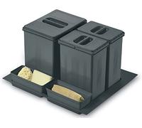 Contenitori Pattumiera da Cassetto per Raccolta Differenziata Inoxa 97DA/6012 a 1 Secchio da 17 Lt e 2 da 8 Lt con Coperchio per base mobile da cm. 60